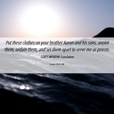 Picture 06 - Exodus 28:41 GW - Put these clothes on your brother Aaron and his - Bible Verse Picture