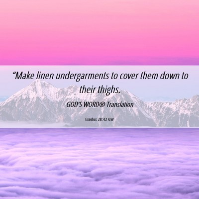 Picture 06 - Exodus 28:42 GW - “Make linen undergarments to cover them down to - Bible Verse Picture
