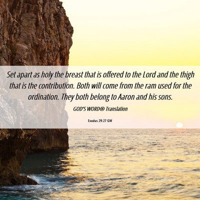 Picture 06 - Exodus 29:27 GW - Set apart as holy the breast that is offered to - Bible Verse Picture