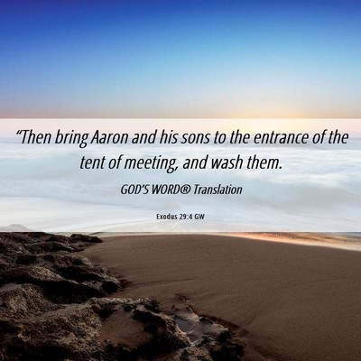 Picture 06 - Exodus 29:4 GW - “Then bring Aaron and his sons to the entrance - Bible Verse Picture