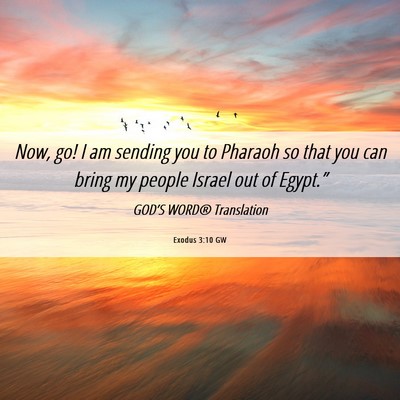 Picture 06 - Exodus 3:10 GW - Now, go! I am sending you to Pharaoh so that you - Bible Verse Picture