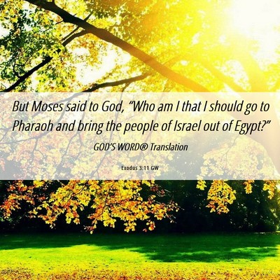Picture 06 - Exodus 3:11 GW - But Moses said to God, “Who am I that I should - Bible Verse Picture