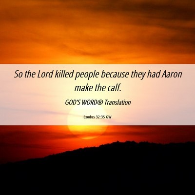 Picture 06 - Exodus 32:35 GW - So the Lord killed people because they had Aaron - Bible Verse Picture