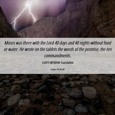 Picture 06 - Exodus 34:28 GW - Moses was there with the Lord 40 days and 40 - Bible Verse Picture