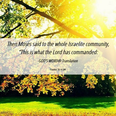 Picture 06 - Exodus 35:4 GW - Then Moses said to the whole Israelite community, - Bible Verse Picture