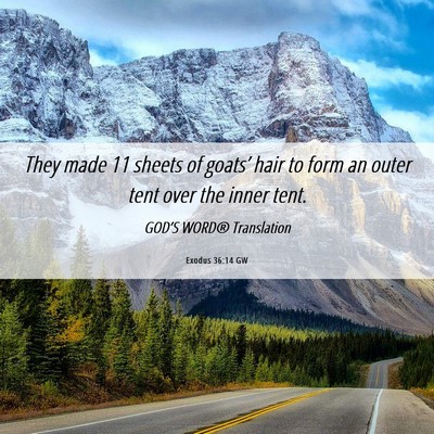 Picture 06 - Exodus 36:14 GW - They made 11 sheets of goats’ hair to form an - Bible Verse Picture