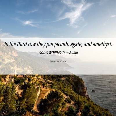Picture 06 - Exodus 39:12 GW - In the third row they put jacinth, agate, and - Bible Verse Picture