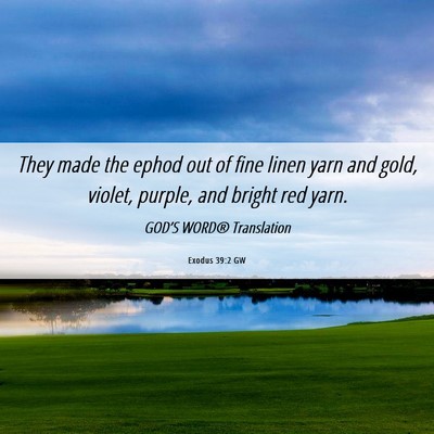 Picture 06 - Exodus 39:2 GW - They made the ephod out of fine linen yarn and - Bible Verse Picture