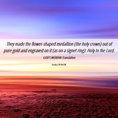 Picture 06 - Exodus 39:30 GW - They made the flower-shaped medallion (the holy - Bible Verse Picture
