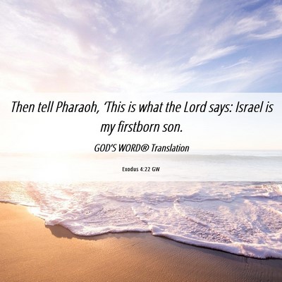 Picture 06 - Exodus 4:22 GW - Then tell Pharaoh, ‘This is what the Lord says: - Bible Verse Picture