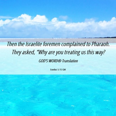 Picture 06 - Exodus 5:15 GW - Then the Israelite foremen complained to Pharaoh. - Bible Verse Picture