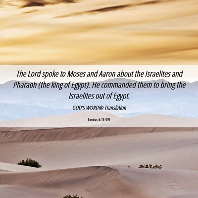 Picture 06 - Exodus 6:13 GW - The Lord spoke to Moses and Aaron about the - Bible Verse Picture