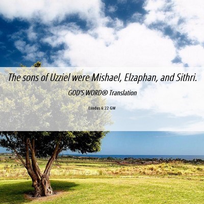 Picture 06 - Exodus 6:22 GW - The sons of Uzziel were Mishael, Elzaphan, and - Bible Verse Picture