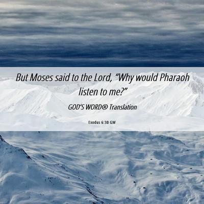 Picture 06 - Exodus 6:30 GW - But Moses said to the Lord, “Why would Pharaoh - Bible Verse Picture