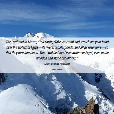 Picture 06 - Exodus 7:19 GW - The Lord said to Moses, “Tell Aaron, ‘Take - Bible Verse Picture