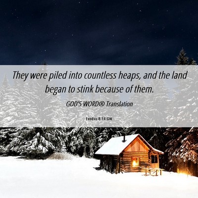Picture 06 - Exodus 8:14 GW - They were piled into countless heaps, and the - Bible Verse Picture