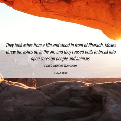 Picture 06 - Exodus 9:10 GW - They took ashes from a kiln and stood in front of - Bible Verse Picture