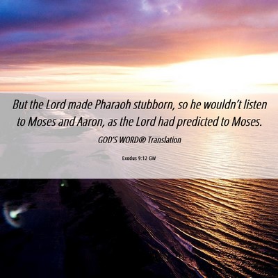 Picture 06 - Exodus 9:12 GW - But the Lord made Pharaoh stubborn, so he - Bible Verse Picture