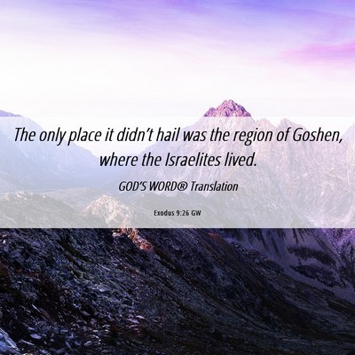 Picture 06 - Exodus 9:26 GW - The only place it didn’t hail was the region of - Bible Verse Picture