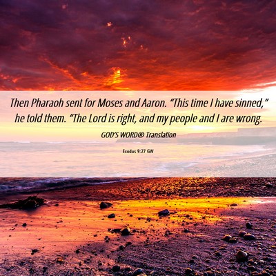 Picture 06 - Exodus 9:27 GW - Then Pharaoh sent for Moses and Aaron. “This - Bible Verse Picture