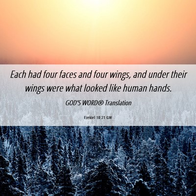 Picture 06 - Ezekiel 10:21 GW - Each had four faces and four wings, and under - Bible Verse Picture