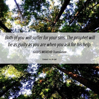 Picture 06 - Ezekiel 14:10 GW - Both of you will suffer for your sins. The - Bible Verse Picture