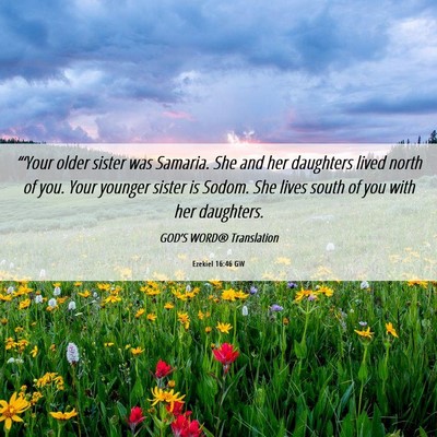 Picture 06 - Ezekiel 16:46 GW - “‘Your older sister was Samaria. She and her - Bible Verse Picture