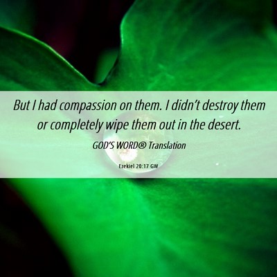 Picture 06 - Ezekiel 20:17 GW - But I had compassion on them. I didn’t destroy - Bible Verse Picture