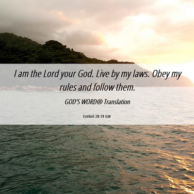 Picture 06 - Ezekiel 20:19 GW - I am the Lord your God. Live by my laws. Obey my - Bible Verse Picture