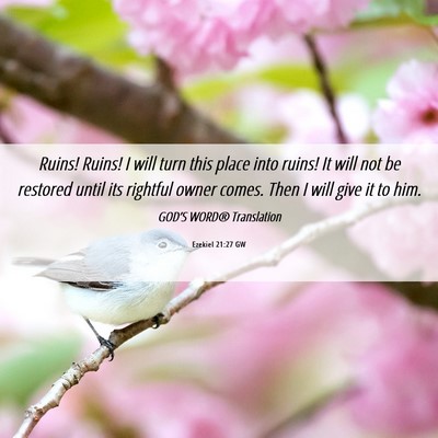 Picture 06 - Ezekiel 21:27 GW - Ruins! Ruins! I will turn this place into ruins! - Bible Verse Picture