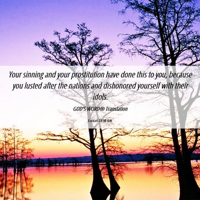 Picture 06 - Ezekiel 23:30 GW - Your sinning and your prostitution have done this - Bible Verse Picture