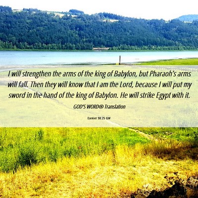 Picture 06 - Ezekiel 30:25 GW - I will strengthen the arms of the king of - Bible Verse Picture