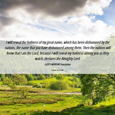 Picture 06 - Ezekiel 36:23 GW - I will reveal the holiness of my great name, - Bible Verse Picture