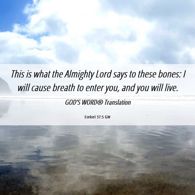Picture 06 - Ezekiel 37:5 GW - This is what the Almighty Lord says to these - Bible Verse Picture