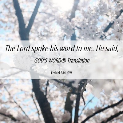 Picture 06 - Ezekiel 38:1 GW - The Lord spoke his word to me. He - Bible Verse Picture