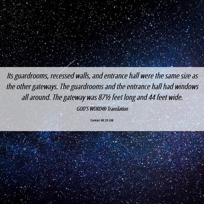 Picture 06 - Ezekiel 40:29 GW - Its guardrooms, recessed walls, and entrance hall - Bible Verse Picture
