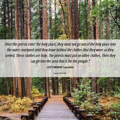 Picture 06 - Ezekiel 42:14 GW - Once the priests enter the holy place, they must - Bible Verse Picture