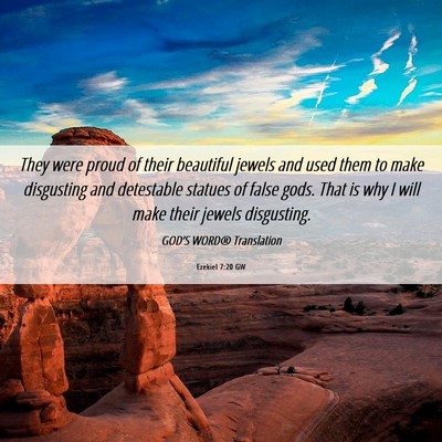 Picture 06 - Ezekiel 7:20 GW - They were proud of their beautiful jewels and - Bible Verse Picture