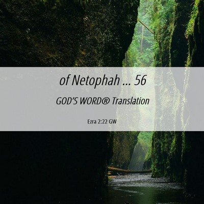 Picture 06 - Ezra 2:22 GW - of Netophah … - Bible Verse Picture