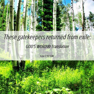 Picture 06 - Ezra 2:42 GW - These gatekeepers returned from - Bible Verse Picture