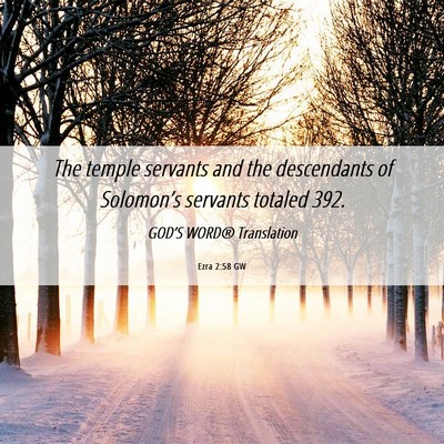 Picture 06 - Ezra 2:58 GW - The temple servants and the descendants of - Bible Verse Picture