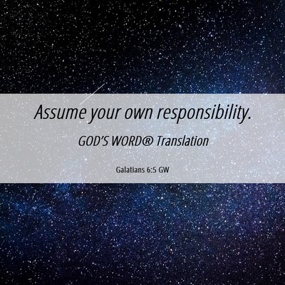 Picture 06 - Galatians 6:5 GW - Assume your own - Bible Verse Picture