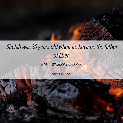 Picture 06 - Genesis 11:14 GW - Shelah was 30 years old when he became the father - Bible Verse Picture