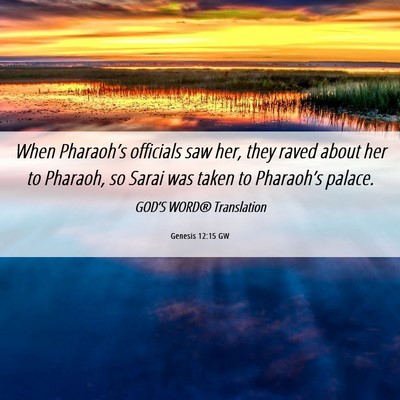 Picture 06 - Genesis 12:15 GW - When Pharaoh’s officials saw her, they raved - Bible Verse Picture