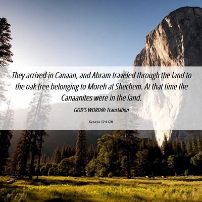 Picture 06 - Genesis 12:6 GW - They arrived in Canaan, and Abram traveled - Bible Verse Picture