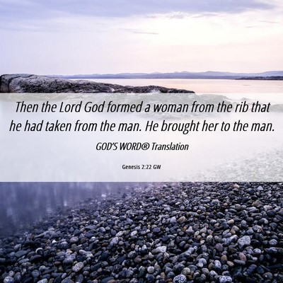 Picture 06 - Genesis 2:22 GW - Then the Lord God formed a woman from the rib - Bible Verse Picture