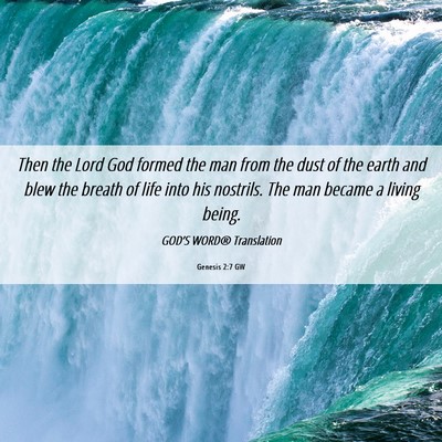 Picture 06 - Genesis 2:7 GW - Then the Lord God formed the man from the dust of - Bible Verse Picture