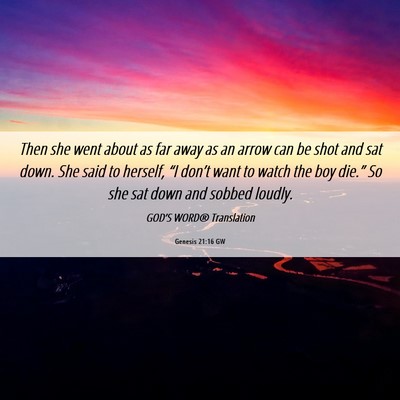 Picture 06 - Genesis 21:16 GW - Then she went about as far away as an arrow can - Bible Verse Picture
