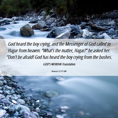 Picture 06 - Genesis 21:17 GW - God heard the boy crying, and the Messenger of - Bible Verse Picture