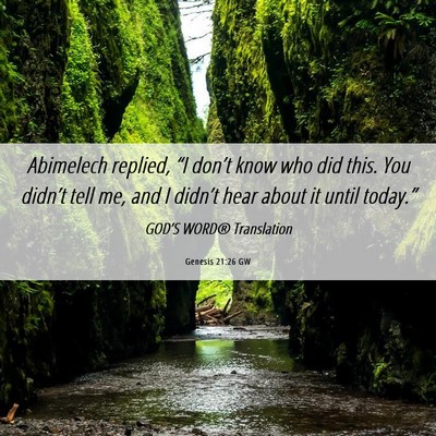 Picture 06 - Genesis 21:26 GW - Abimelech replied, “I don’t know who did - Bible Verse Picture